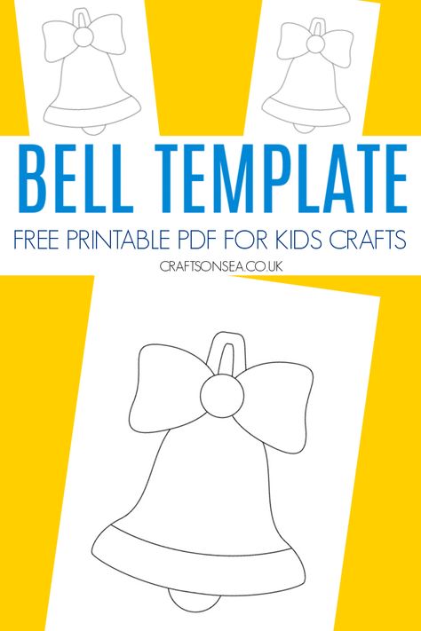 Bell Template (Free Template) Bell Crafts Preschool, Bell Template Free Printable, Christmas Bell Template Free Printable, Bell Template, Christmas Bells Craft, Jingle Bell Crafts, Christmas Ornament Template, Craft Bells, Christmas Units