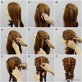 Inside-out Pigtail Braid Tutorial Inside Out Braid Hairstyles, How To Do Inside Out French Braid, No Braid Pigtails, How To Do An Inside Out Braid, French Braid Without Braiding, Dragon Braid Pigtails Tutorial, Hairstyles If You Cant Braid, Different Pigtail Hairstyles, How To Do Pigtail Braids