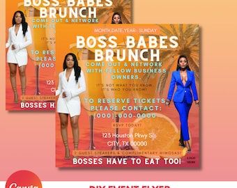 Having a brunch with bosses? Use this flyer to grab their attention. Business Mixer Events, Brunch Flyer, Brunch Punch, Brunch Event, Loyalty Card Template, Website Names, Diy Event, Guest Speakers, Business Stationery