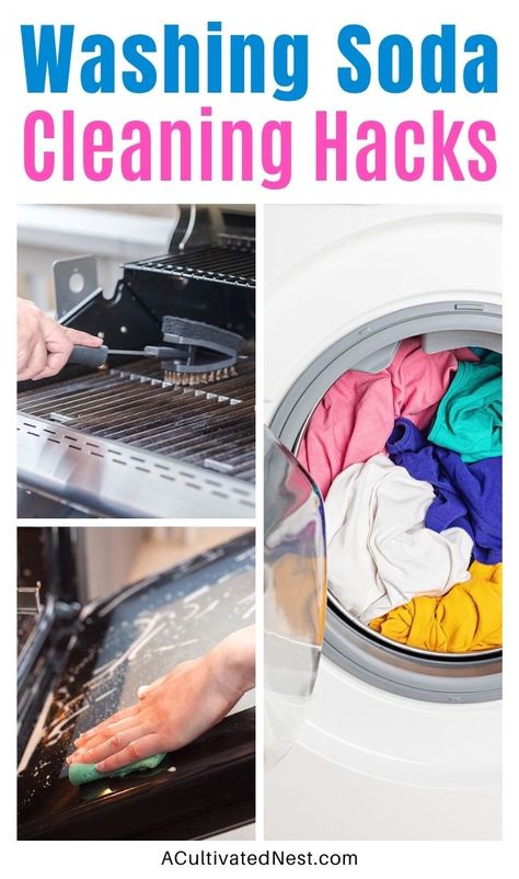 11 Clever Ways to Use Washing Soda- Check out these clever ways to use washing soda for inexpensive natural cleaning options that will leave your home sparkling clean! | ways to use washing soda, clever home cleaning hacks, #cleaningTips #cleaning #cleaningHacks #frugalLiving #ACultivatedNest Washing Soda Uses, Tidy Tips, Clean Hacks, Home Cleaning Hacks, Deep Cleaning House, Cleaning Diy, Cleaning Methods, Homemade Cleaners, Homemaking Tips