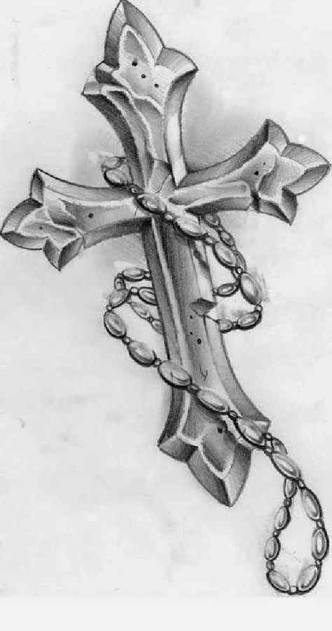 Pretty Cross Tattoo, Rosary Bead Tattoo, Crucifix Tattoo, Cross Drawing, Rosary Tattoo, Sacred Heart Tattoos, Autumn Tattoo, Cross Tattoos For Women, Cross Tattoo For Men