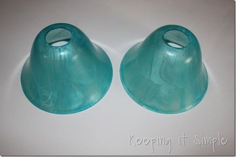 turquoise pendants light how to dye light shades, home improvement, how to, kitchen design, lighting, painting Glass Spray Paint, Blue Pendant Light, Glass Light Shades, Mesh Wreath Tutorial, Blue Ceilings, Globe Decor, Diy Plant Stand, Keeping It Simple, Glass Light