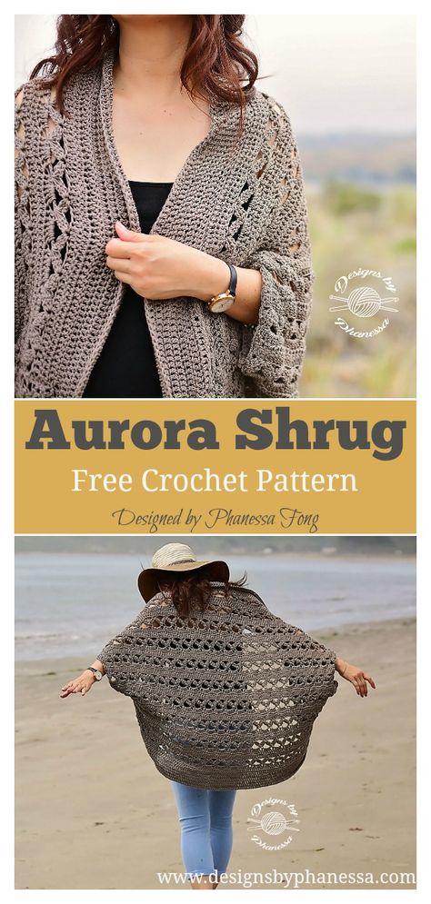 Crochet Cocoon Sweater, Easy Crochet Shrug Pattern, Easy Crochet Shrug, Crochet Cocoon, Cocoon Sweater, Lace Shrug, Crochet Shrug Pattern, Shrug Pattern, Crochet Shrug