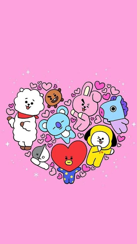 Bt21 Pictures, Bts 21, Bt21 Wallpaper, Valentines Wallpaper Iphone, Cute Thank You Cards, 21st Party, Bts Art, Valentines Wallpaper, A Hug