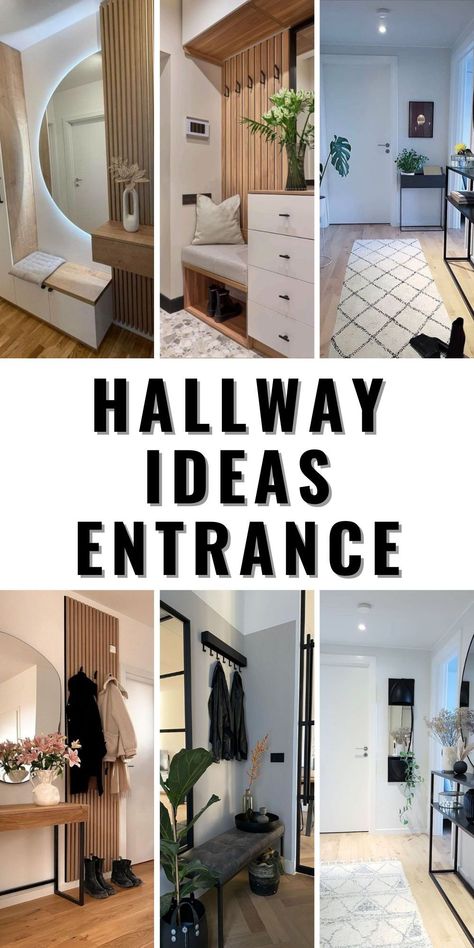 Embrace the latest in narrow modern hallway design with our Hallway Ideas Entrance 2024. Perfect for apartment living, these ideas optimize space while exuding modern luxury. Incorporate long narrow designs with smart storage solutions and neutral tones to make your hallway feel larger and more inviting, creating an entrance that combines style with functionality. Small Coridoor Decor Ideas, Narrow Entrance Hallway Ideas, Apartment Hallway Ideas Entryway, Narrow Entrance Ideas, Wall Opposite Entrance Door, Hallway Modern Design, House Entrance Ideas Entryway Modern, House Entrance Decor Ideas, Narrow Hallway Entry