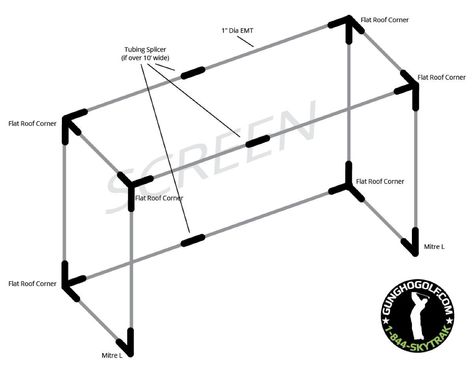 How To Build Your Own DIY Impact Screen Enclosure for your Golf Simulator Studio - GungHoGolf.com Golf Cage Diy, Diy Home Golf Simulator, Golf Simulator Garage Diy, Golf Net Backyard Diy, Diy Golf Simulator Enclosure, Garage Golf Simulator Diy, Golf Simulator Garage, Garage Golf Simulator, Diy Golf Net