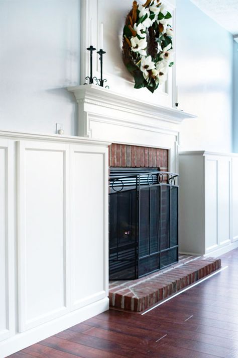 Ikea Fireplace, Build Fireplace, Diy Kallax, Ikea Bookcases, Bookshelf Diy, Ikea Furniture Makeover, Built In Around Fireplace, Bookcase Hack, Brick Fireplaces