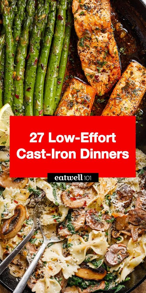 Cast-Iron Dinner Recipes - #cast-iron #dinner #recipes #eatwell101 - These cast iron skillet dinner recipes are one-pan wonders for any night of the week! Tilapia In Cast Iron Skillet, Meals In Cast Iron Skillet, One Pot Cast Iron Skillet Recipes, Recipes With Cast Iron Skillet, Keto Skillet Recipes, Simple Cast Iron Skillet Recipes, Hi Iron Meals, Iron Cast Skillet Recipes, Gluten Free Cast Iron Recipes