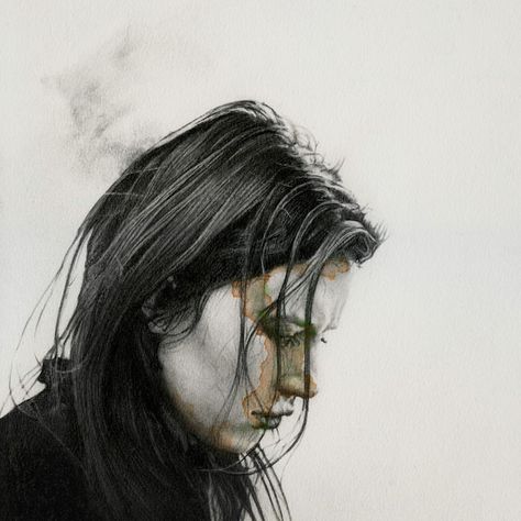 Graphite and watercolor on paper… Masato Tsuchiya Art, Masato Tsuchiya, Circle Exhibition, Maya Blue, Painting Graphic Design, Ap Studio Art, Fine Art Drawing, Figurative Artists, Face Photography