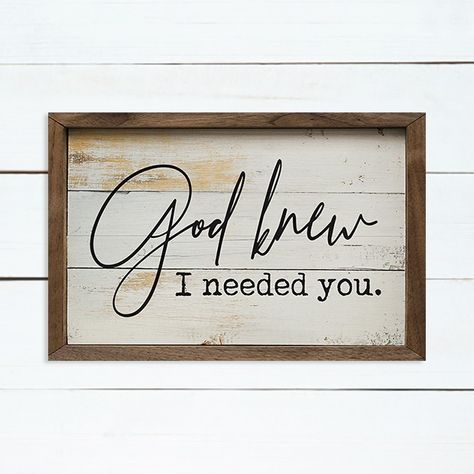 God Knew I Needed You Wall Art Silhouette Cameo Projects Vinyl, Country Wood Signs, Craft Closet Organization, Dollar Store Diy Organization, Anniversary Gift Diy, Family Wall Decor, Wall Art Wood, Wall Accent, Painted Wood Signs