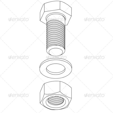 Screw Drawing, Bolt Drawing, Gear Drawing, Vector Picture, Steel Drawing, Structural Drawing, Nut Bolt, Stainless Steel Bolts, Screws And Bolts