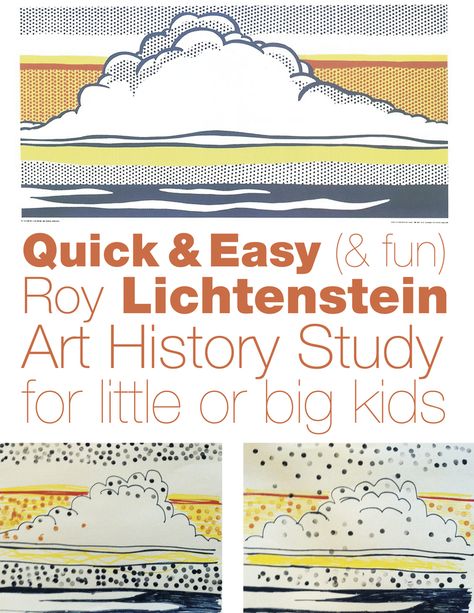 Art History Projects For Kids, Roy Lichtenstein Art, Art History Timeline, Art History Lessons, Pinup Art, Project For Kids, History For Kids, Art Curriculum, Roy Lichtenstein