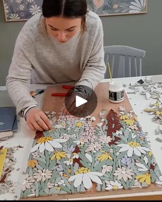 Mosaic Art Diy Tutorials, Mosaic Ideas Beginner, Tasty Uk, Flower Mosaic, Mosaic Art Diy, Flannel Flower, You Found Me, Here We Go Again, Mosaic Flowers