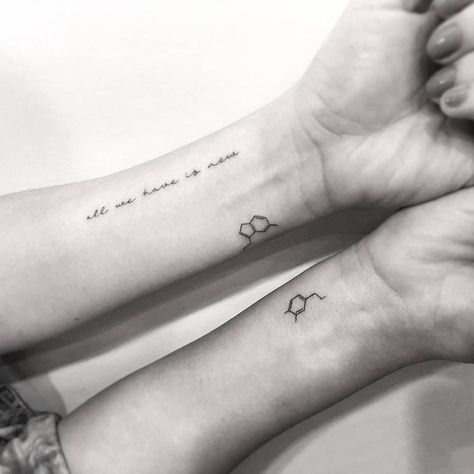 “All we have is now” dopamine, and phenylethylamine. Tattoos Handwriting, Tranquility Tattoo, Chemical Tattoo, Dopamine Tattoo, Serotonin Tattoo, Science Tattoos, All We Have Is Now, M Tattoos, Aquarius Tattoo