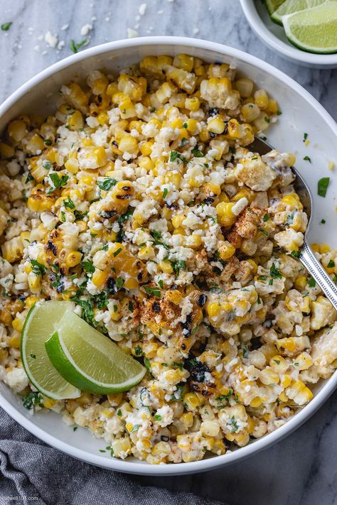 Mexican Street Corn Salad - #mexican #corn #salad #recipe #eatwell101 - This grilled mexican street corn salad salad bursts with flavors. It's a unique twist on the classic street corn recipe and the perfect side dish for your next summer get-together! - #recipe by #eatwell101® Street Corn Salad Recipe, Mexican Street Corn Salad Recipe, Street Corn Recipe, Street Corn Salad, Corn Salad Recipe, Mexican Corn Salad, Potluck Side Dishes, Grilled Corn Salad, Bbq Side Dishes