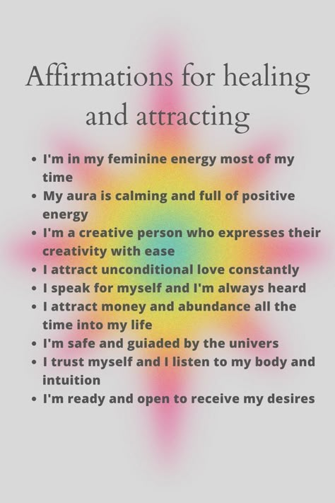 Affirmations For Healing, Healing Journaling, Attracting Abundance, Chakra Affirmations, Attraction Affirmations, Healing Affirmations, Energy Healing Spirituality, Vision Board Affirmations, Writing Therapy