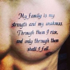 Family Tattoos for Men - Ideas and Inspiration for Guys                                                                                                                                                                                 More My Family Is My Strength Tattoo, Quote Tattoo Ideas For Men, Deep Meaningful Tattoos For Men, Deep Meaning Tattoos For Men, Good Family Tattoo, Rip Tattoos, Family Tattoos For Men, Wolf Tattoos, Family Tattoos