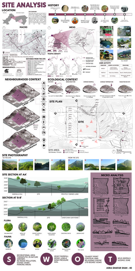 Site Analysis Architecture Landscape Layout, Architecture Sheets Site Analysis, Site Analysis Examples, Site Planning Architecture, Portfolio Site Analysis, Landscape Sheets Architecture, Design Boards Architecture, Architecture Thesis Introduction Sheets, Brief Analysis Architecture