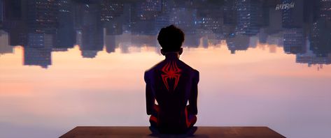 Spider Verse Landscape, Horizontal Spiderman Wallpaper, Spiderman Widgets Long, Miles Banner, Miles Morales Banner, Spiderverse Screencaps, Miles Morales Header, Spiderverse Banner, Spiderman Wallpaper Laptop