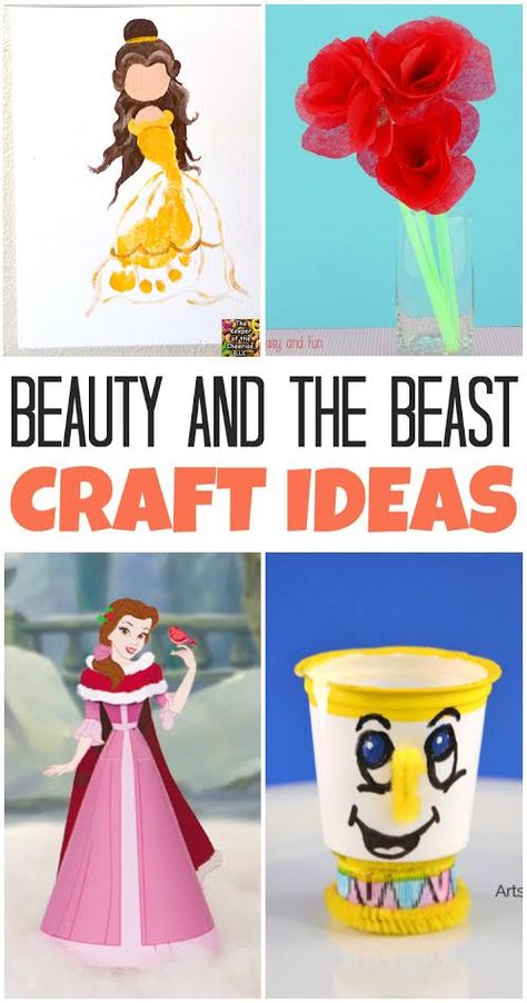 Beauty and the Beast Craft Ideas for Kids Diy Beauty And The Beast, Beauty And The Beast Crafts, Tissue Paper Roses, Disney Crafts For Kids, Dance Camp, Beauty And The Beast Party, Picture Frame Crafts, Camp Crafts, Rose Crafts