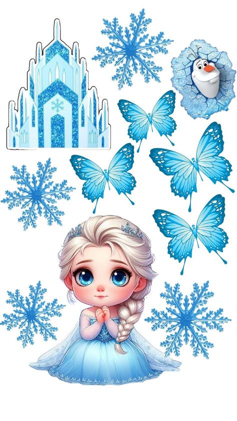 Frozen Paper Dolls, Frozen Elsa Cake Topper, Elsa Cake Toppers, Disney Princess Cake Topper, Diy Cake Topper Birthday, Elsa Cakes, Frozen Cake Topper, Baby Cartoon Drawing, Disney Princess Cake