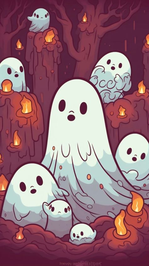 Cute Creepy Wallpaper, Halloween Profile Pics, Creepy Wallpaper, Ghost Love, Halloween Desktop Wallpaper, World Of Printables, Spooky Background, Cute Creepy, Pumpkin Wallpaper