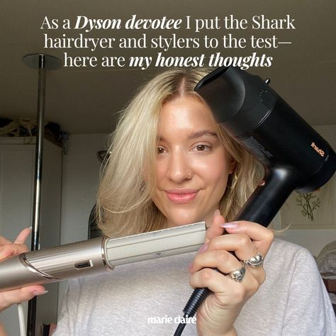 As a devoted Dyson girlie, I have always been a little sceptical about any hair tools dubbed as 'dupes'🧐 But I've heard (and read) so many good things about the Shark hairdryers⭐ See my honest feedback- https://trib.al/Nrb3vPm Image via @beautyandtheb Shark Flexstyle Hair Dryer, Shark Vs Dyson, Dyson Air Wrap Vs Shark, Shark Blow Dryer, Shark Hair Dryer Tutorial, Shark Hair Tool, Shark Dryer, Shark Flex Style Hair Tutorial, Hair Care Organization