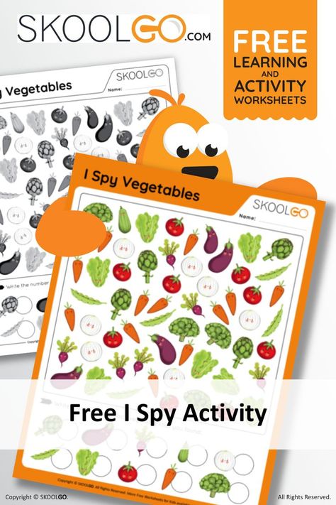 Printable Fruits, Copyright Free, I Spy, Free Learning, Color Activities, Printable Activities, Worksheets For Kids, Printable Worksheets, Free Coloring