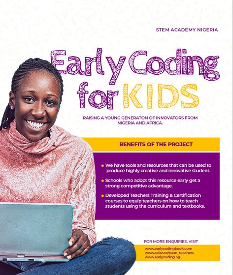 Tech Kids Coding, Advert Design, Stem Teacher, Flyer Design Inspiration, Church Graphic Design, Creative Flyers, Coding For Kids, Business Promotion, Print Advertising