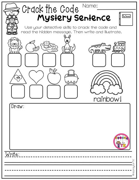 This engaging activity encourages students to practice a variety of skills, including reading, writing, critical thinking, and problem-solving. Students will have a blast decoding the secret sentences and learning new things along the Spring Worksheets For Kids, March Preschool Worksheets, Letter Codes, Coding Ideas, Reggio Art, Spring Learning Activities, Sentences Kindergarten, Spring Math Worksheets, Spring Worksheets