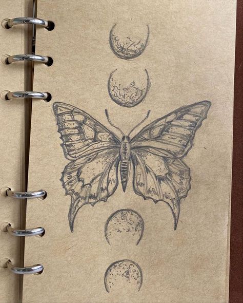 Brown Paper Sketches Ideas, Pretty Aesthetic Drawings, Drawing On Brown Paper Ideas, Brown Sketchbook Drawings, Brown Aesthetic Drawing, Aesthetic Sketch Book Ideas, Aesthetic Moon Drawing, Random Sketch Ideas Aesthetic, Book Cover Painting Ideas