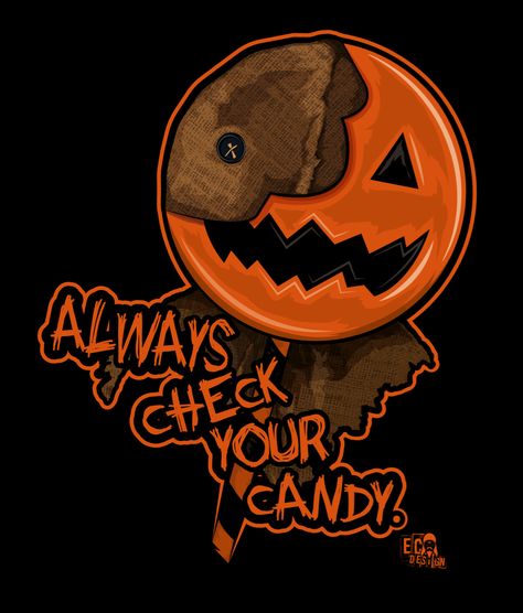 Trick Or Treat Movie, Trick Or Treat Sam, Painted Posters, Horror Convention, Tales Of Halloween, Candy Drawing, Jack Skellington Faces, Sam Trick R Treat, Vintage Halloween Art