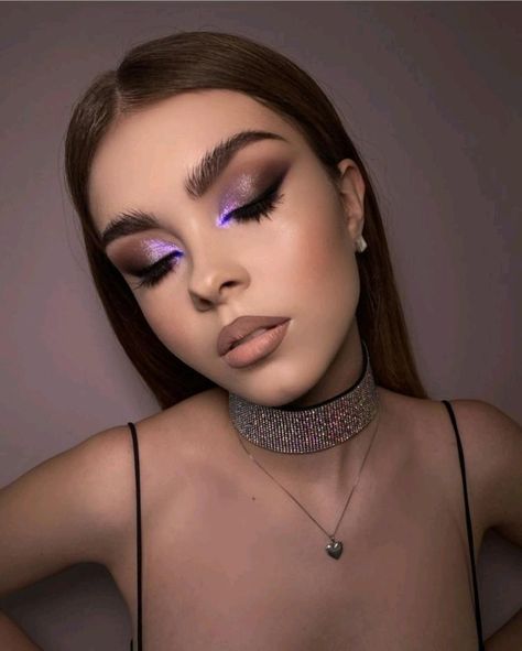 Bright Eye Shadow For Brown Eyes, Smokey Eye With Purple Accent, Drag Brunch Makeup, Capricorn Eye Makeup, Night Luxe Makeup, Fun Makeup Looks To Do When Bored, Bold Eyeshadow Looks For Brown Eyes, Cool Eye Shadow Looks, January Makeup Looks