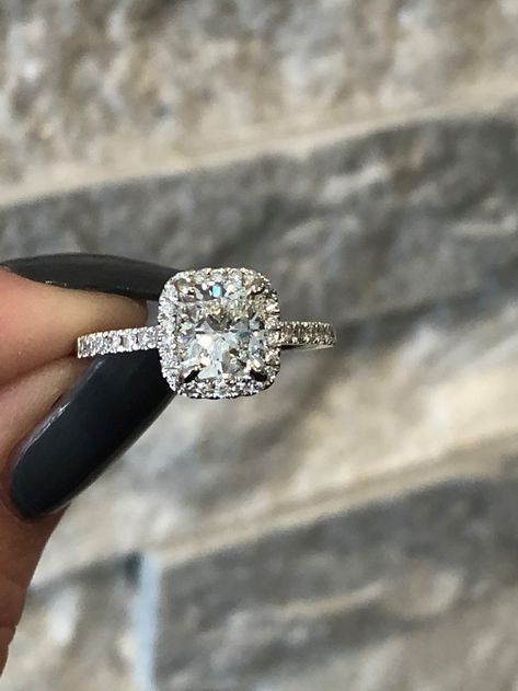 Fiance Ring, Tiffany Wedding Rings, Estate Engagement Ring, Cushion Cut Engagement Ring, Wedding Rings Halo, Princess Cut Engagement Rings, Dream Engagement Rings, Wedding Rings Unique, Antique Engagement Rings