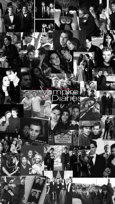 Wallpaper Backgrounds Vampire Diaries, Tvdu Wallpaper Iphone, Vampire Diaries Collage, Tvd Collage, The Vampire Diaries Wallpaper, Tvdu Wallpapers, Stefan Tvd, Tvd Originals, Tvd Delena