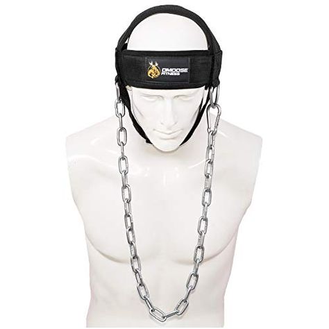 DMoose Fitness Neck Head Harness for Resistance Training. Extra-Heavy Rings and Steel Chain Comfort Fit Neoprene Superior Saddle Stitching. Build A Thicker Neck with Durable Exercise Neck Strap - https://t.co/cFCBTyX8wl Exercise Neck, Head Harness, Neck Workout, Neck Exercises, Injury Recovery, Resistance Training, Neck Strap, Steel Chain, Weight Lifting