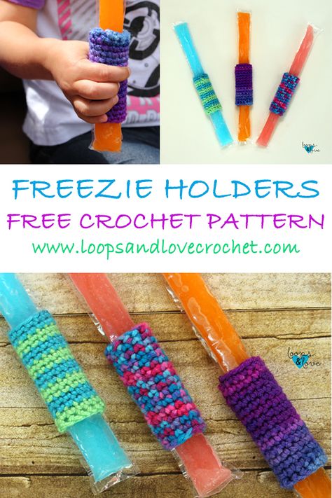 Diy Popsicle Holder, Crochet Freeze Pop Holder Free Pattern, Crochet Popsicle Holder Pattern Free, Popsicle Holders Diy, Crochet Popsicle Holder, Ice Pop Holders, Sticky Hands, Popsicle Holders, Freeze Pops