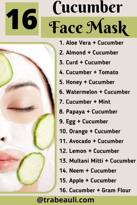 16 homemade cucumber face masks to hydrate your skin. Cucumber Face, Cucumber Mask, Cucumber Face Mask, Cucumber For Face, Hydrate Your Skin, Diy Beauty Treatments, Beauty Hacks Skincare, Natural Face Skin Care, Brown Spots On Face