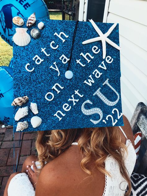 My graduation cap, class of 2018 Beachy Graduation Cap, Hawaii Graduation Cap, Beach Graduation Cap, Beach Themed Graduation Cap, Marine Biology Cap Decoration, Marine Biologist Graduation Cap, Coastal Carolina Graduation Cap, Ocean Grad Cap, Ocean Graduation Cap