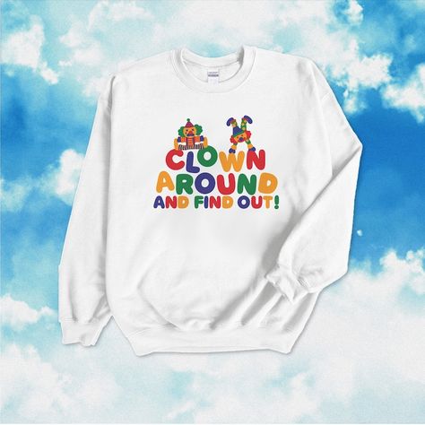 Clown Around and Find Out / Clown Crewneck Sweatshirt / - Etsy UK Clown Core Outfit, Clown Sweatshirt, Clowncore Clothes, Frank Core, Clowncore Fashion, Clowncore Kidcore, Clowncore Outfit, Weirdcore Outfits, Kidcore Clothing