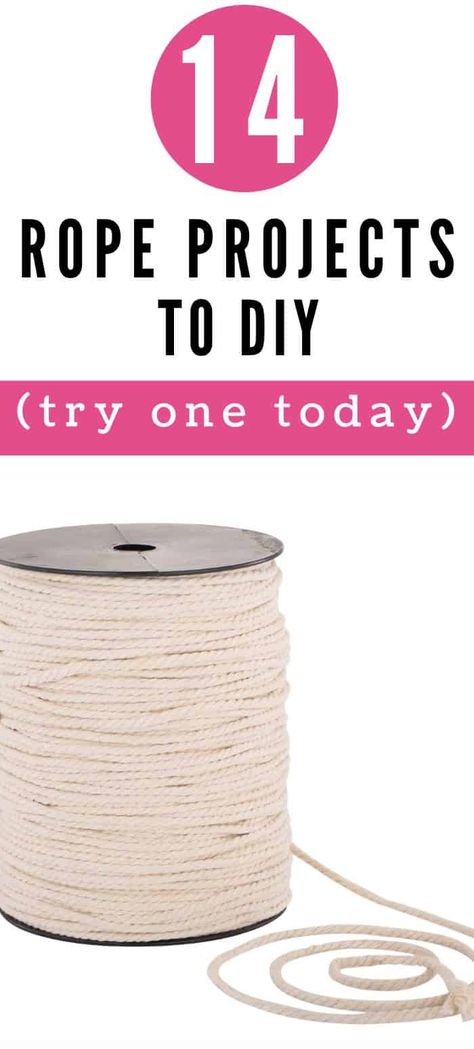 14 Easy Rope Projects You Can Make Today - Wildflowers and Wanderlust Plastic Rope Crafts Diy, Diy Macrame Basket Tutorial, Rope Crafts Diy Wall Hangings, Clothesline Rope Crafts, Cotton Rope Crafts, Rope Crafts Diy Ideas, Rope Basket Tutorial, Make A Rug, Rope Craft Ideas