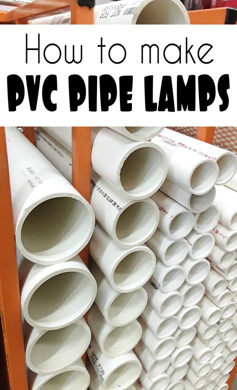 PVC pipe projects. How to turn a PVC pipe into a beautiful lamp. Learn how to turn a pvc plumbing pipe into a diy home decor lamp that you can make yourself. #diy #pvc #projects #pipe #lamp Diy Projects Using Pvc Pipe, Pvc Recycling, Pvc Art, Pvc Furniture, Pipe Lamps, Pvc Conduit, Pvc Pipe Crafts, Pvc Pipe Projects, Cookie Container