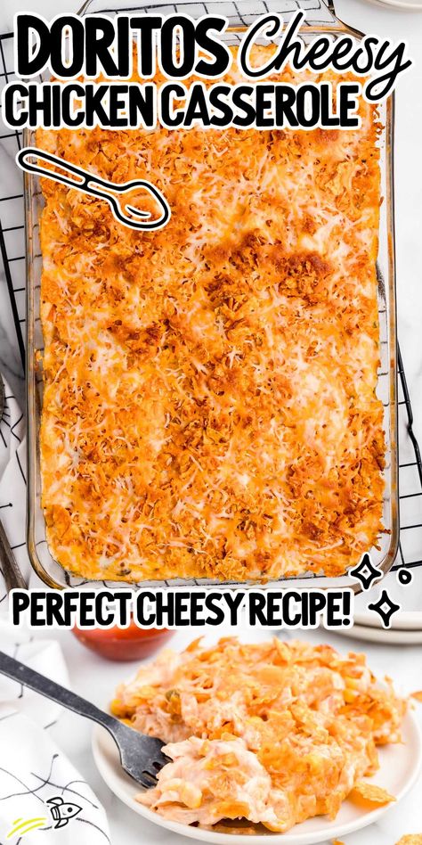 How can you go wrong with crunchy Doritos, creamy chicken and melted cheese? Our cheesy Dorito chicken casserole is the answer. Dorito Chicken Casserole, Shredded Chicken Casserole, Doritos Chicken Casserole, Doritos Recipes, Doritos Chicken, Chicken Dorito Casserole, Cheesy Chicken Casserole, Dorito Chicken, Dorito Casserole