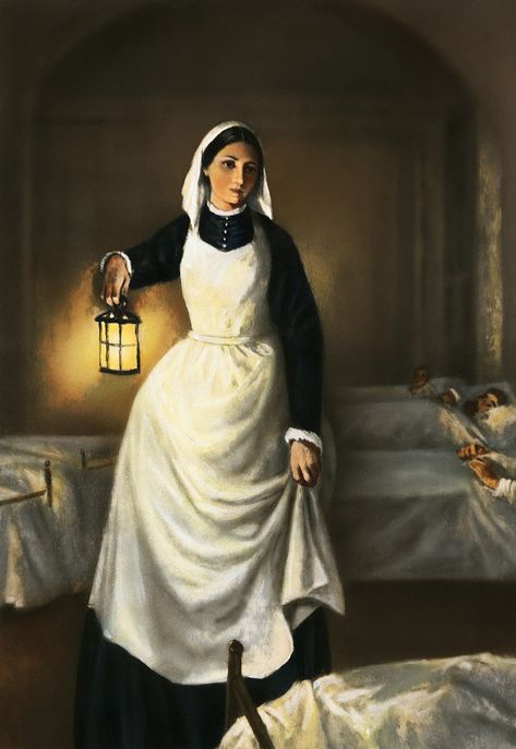 Illustration of Florence Nightingale Holding Lamp History Of Nursing, Nurse Symbol, Nurse Salary, National Nurses Day, Nurse Art, Florence Nightingale, Vintage Nurse, Mother Daughter Relationships, Influential Women