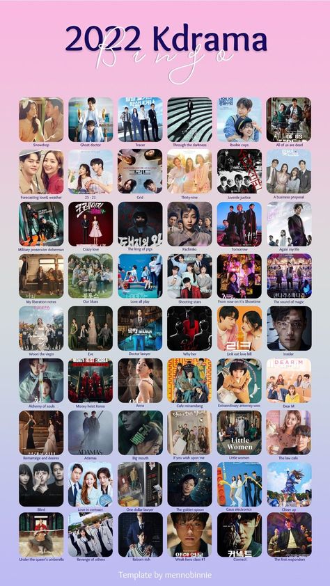 Kdrama loversthis bingo is for you💚💚💯 2023 Kdrama Bingo, 2022 Kdrama List, Korean Dramas To Watch List, Drama Korea List, Netflix Korean Drama List, Kdrama Netflix List, Kdrama List To Watch, Kdrama Watch List, Best Korean Drama List