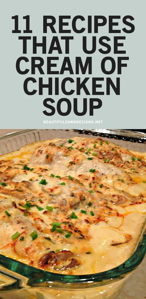 Recipes Using Cream Of Chicken, Recipe With Cream Of Celery Soup, Cream Of Chicken Soup Recipes, Recipes Using Cream, Creamy Chicken Bake, Campbells Soup Recipes, Celery Recipes, Cream Soup Recipes, Creamy Chicken Recipes