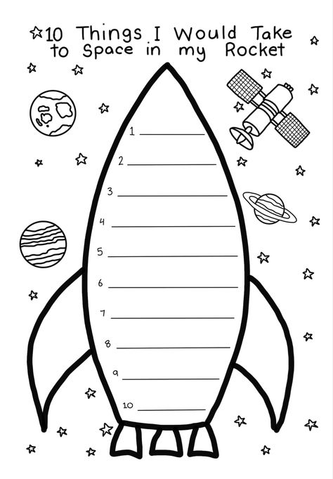 Created by @educatingwith_mrsriley. 10 things I would take to Space in my Rocket Outerspace Classroom Activities, Space Themed Worksheets Preschool, Outer Space Kindergarten Activities, Space Activities School Age, Space First Grade, Space Activities 1st Grade, Elementary Space Activities, Space Steam Activities For Kids, Preschool Outer Space Activities