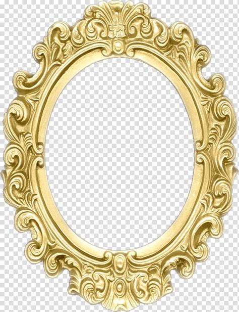 Mirror Illustration, Mirror Drawings, Frame Illustration, Photo Elements, Mirror Paper, Gold Framed Mirror, Baroque Frames, Baroque Ornament, Vintage Photo Frames