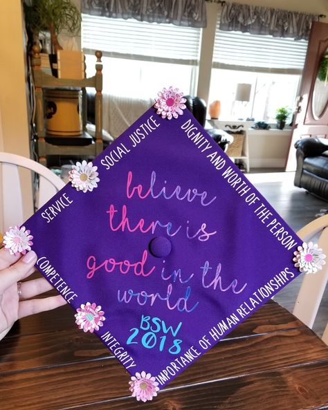 Masters Of Social Work Graduation Cap, College Grad Cap Ideas Social Work, Social Work Graduation Cap Designs, College Graduation Cap Ideas Social Work, Bsw Graduation Cap Social Workers, Msw Cap Decoration, Master Of Social Work Graduation Cap, Msw Graduation Cap Social Work, Social Work Grad Cap