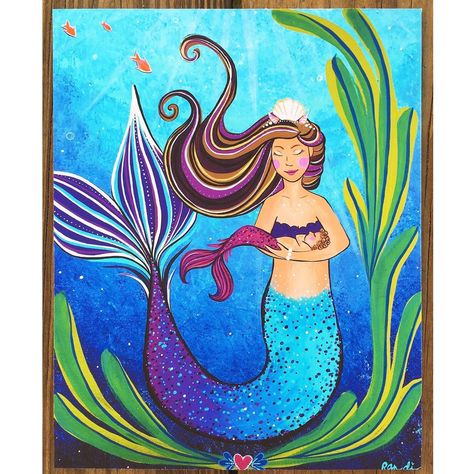 randi o'sullivan on Instagram: “#mermama 💖” Art Beach, Surf Art, Paint Print, Mermaid Art, Art Nursery, Ocean Art, Beauty Art, Beach House Decor, Nursery Art